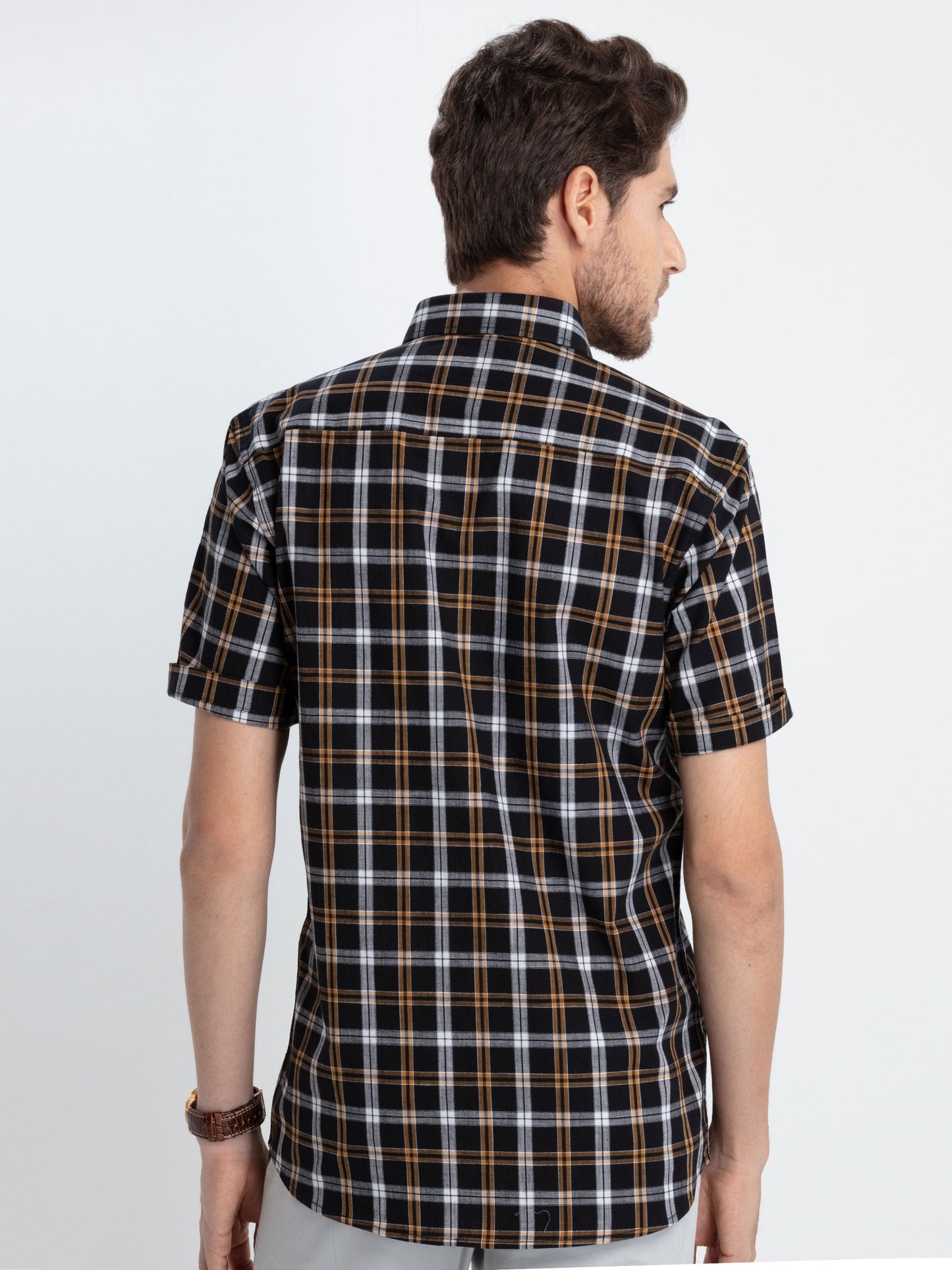 Black Checked Casual Shirt