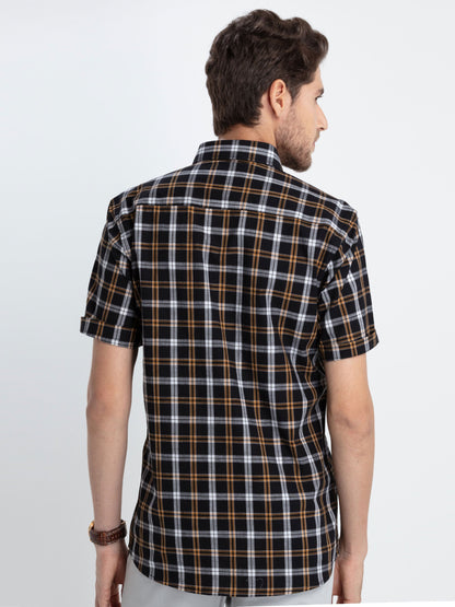 Black Checked Casual Shirt