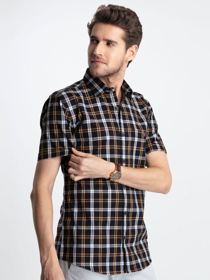 Black Checked Casual Shirt