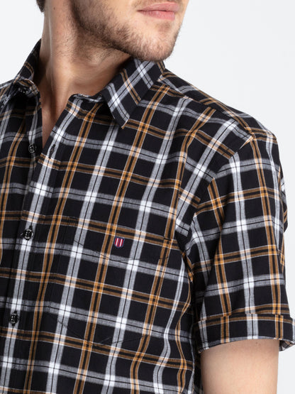 Black Checked Casual Shirt