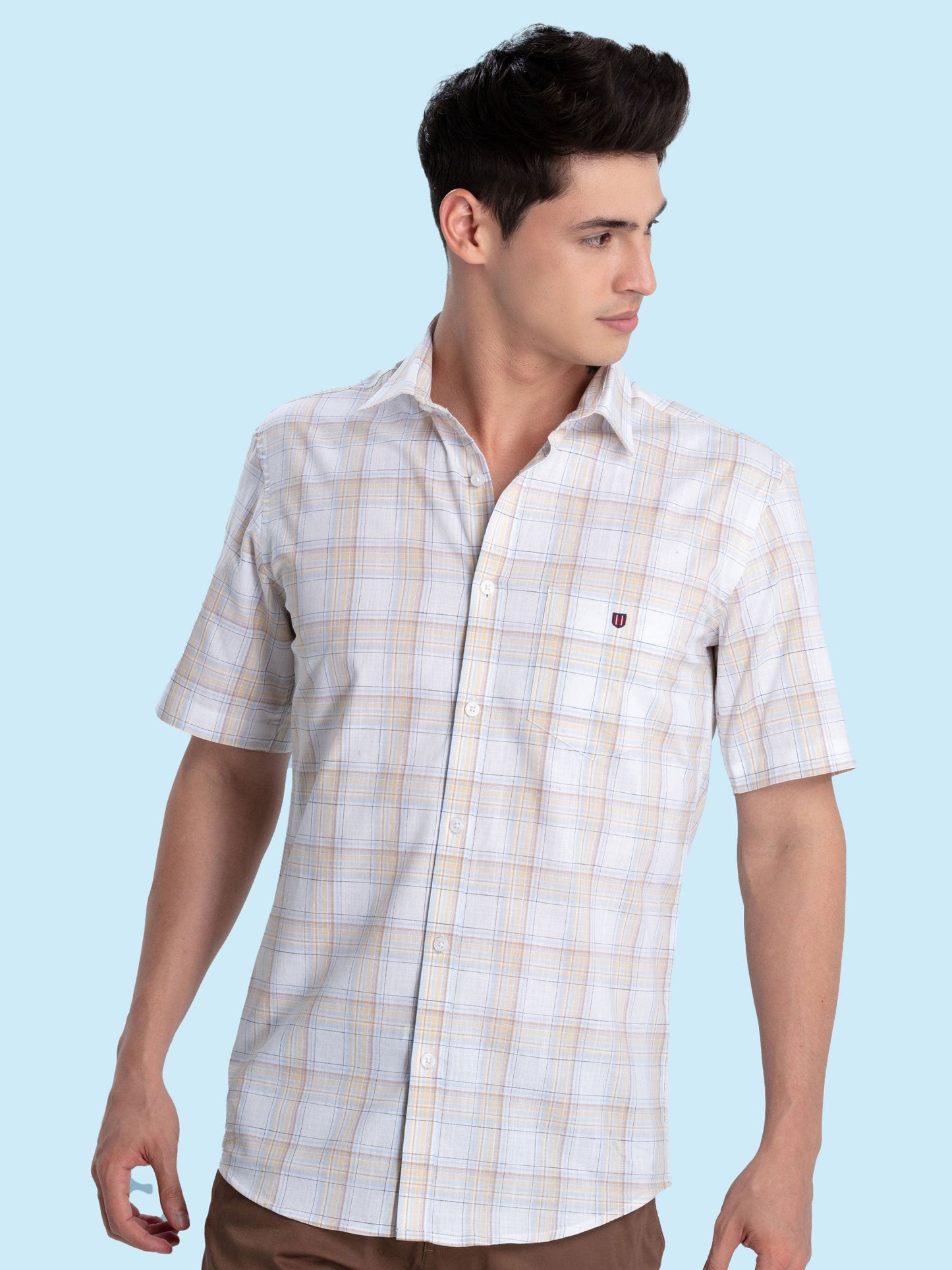Sand Checked Casual Shirt