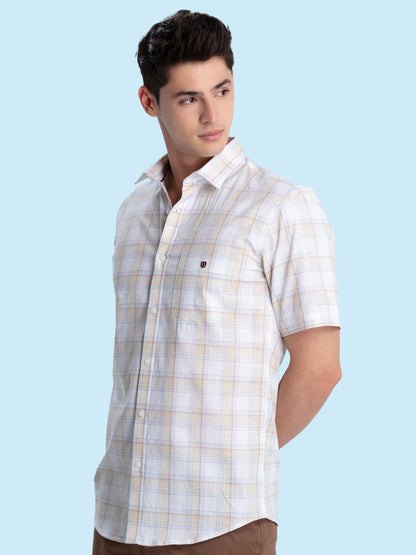 Sand Checked Casual Shirt
