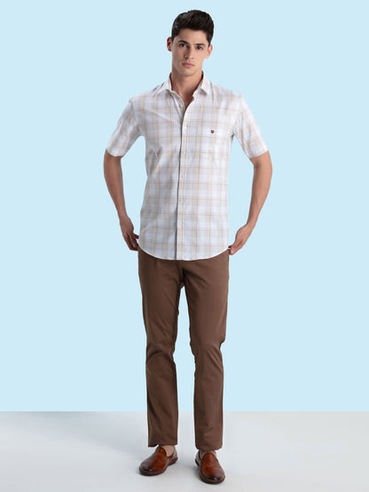 Sand Checked Casual Shirt