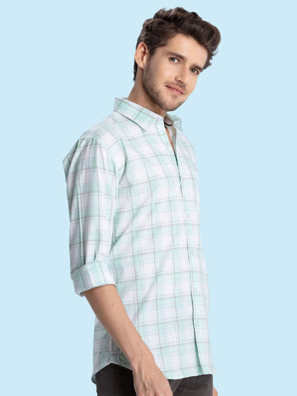 Mint Checked Casual Shirt