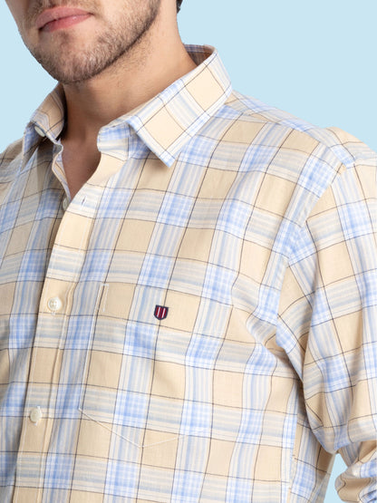 Yellow Checked Casual Shirt