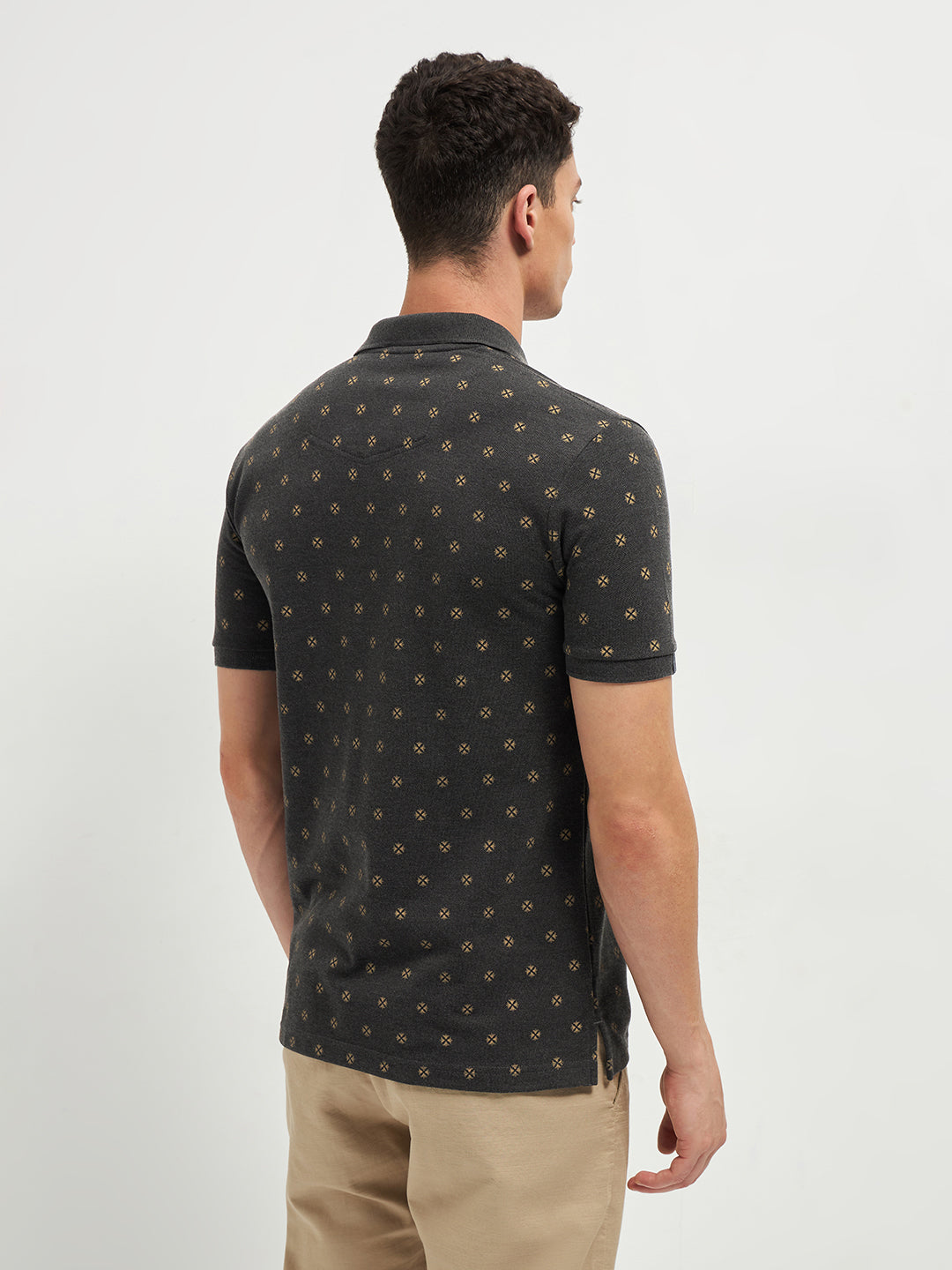 Anthra Printed Polo Casual T Shirt