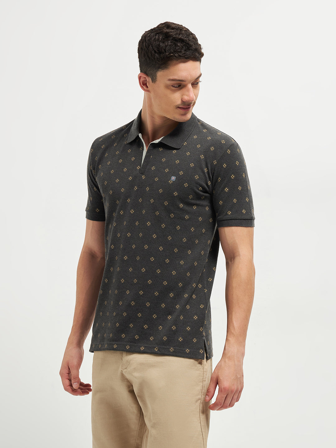 Anthra Printed Polo Casual T Shirt