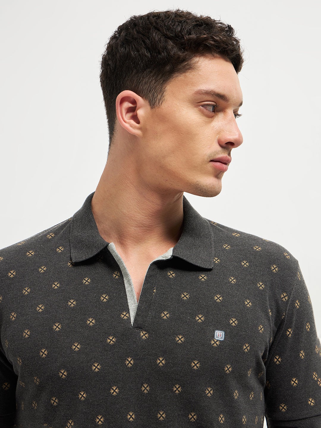 Anthra Printed Polo Casual T Shirt