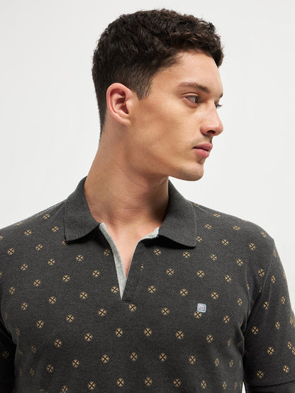 Anthra Printed Polo Casual T Shirt