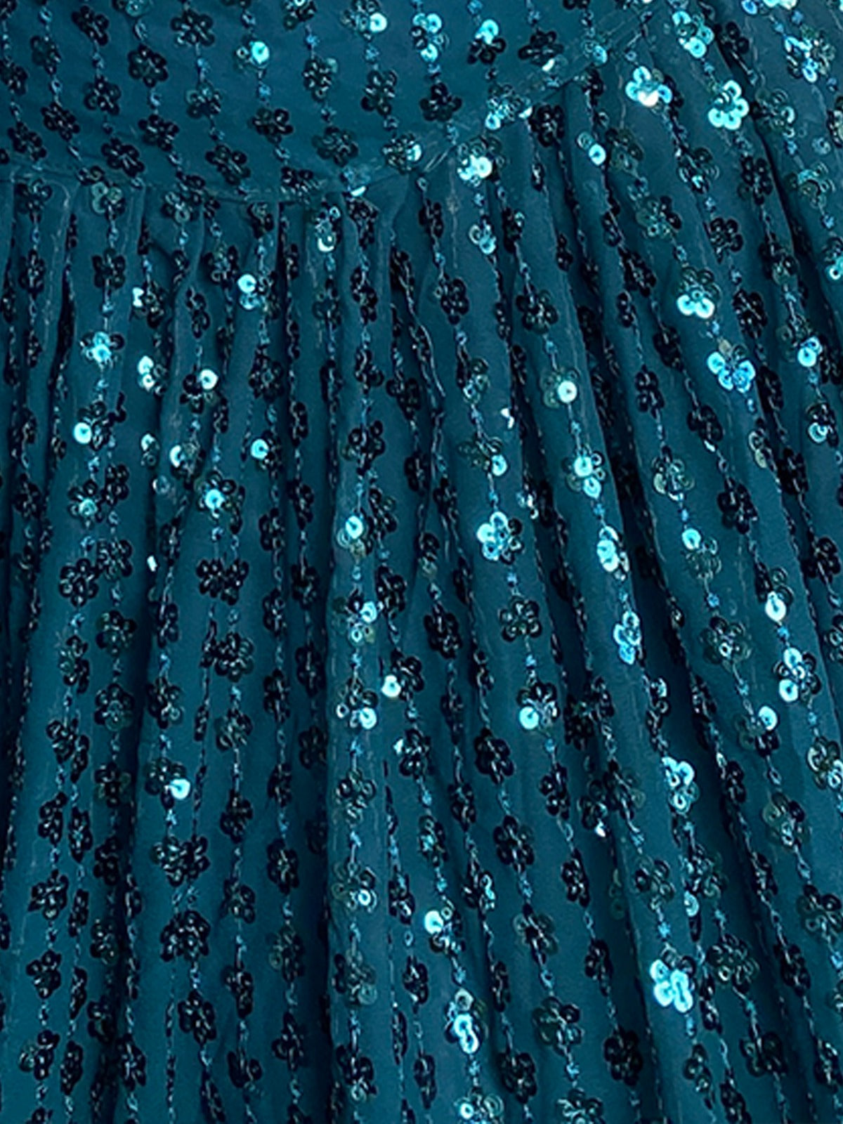 Odette Women Designer Green Georgette Semi Stitched Lehenga With Unstitched Blouse