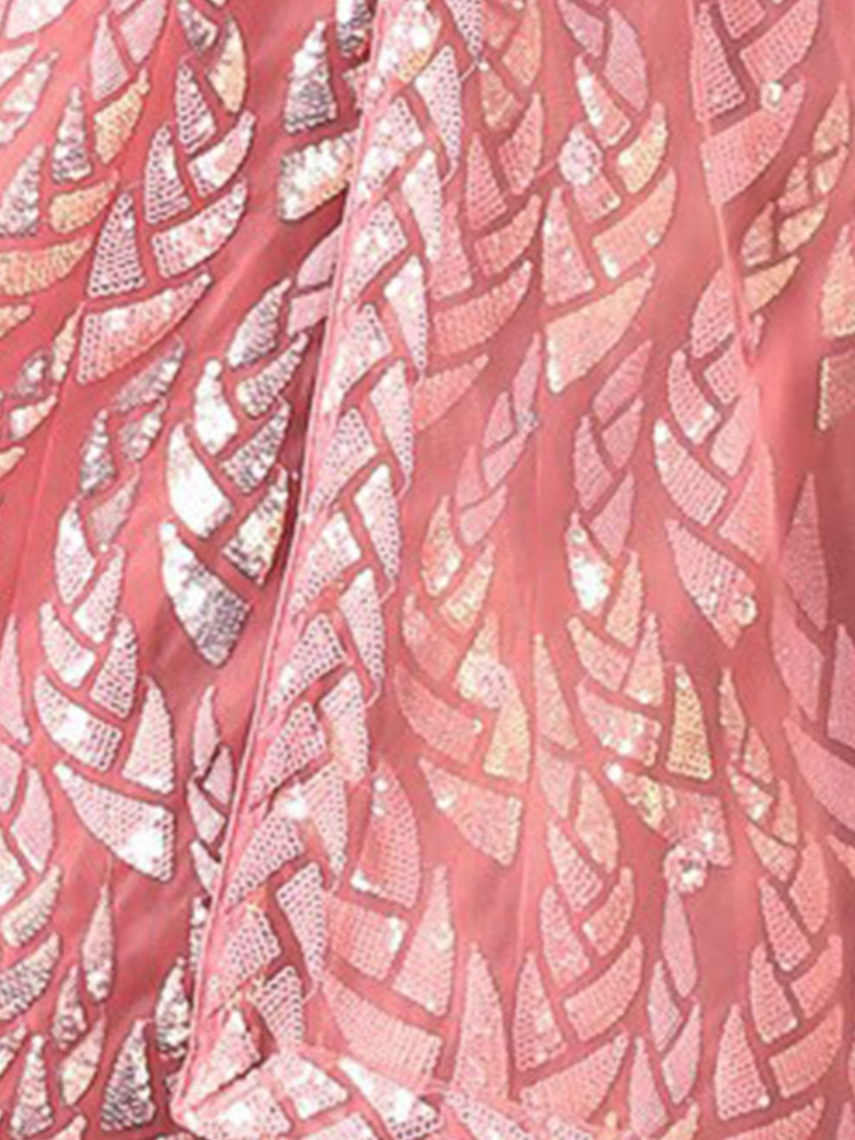 Odette Light Pink Soft Net Embellished Semi Stitched Lehenga With Unstitched Blouse For Women