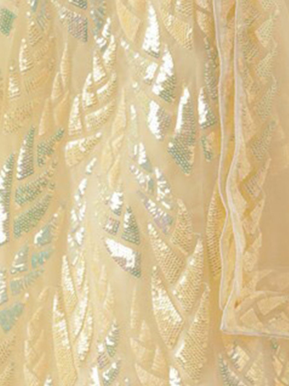 Odette Light Yellow Soft Net Embellished Semi Stitched Lehenga With Unstitched Blouse For Women