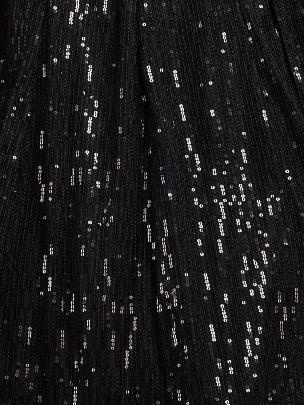 Odette Black Soft Net Seqin Semi Stitched Lehenga With Blouse For Women