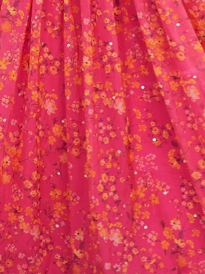 Odette Pink Art Silk Embroidered Semi Stitched Lehenga With Blouse For Women