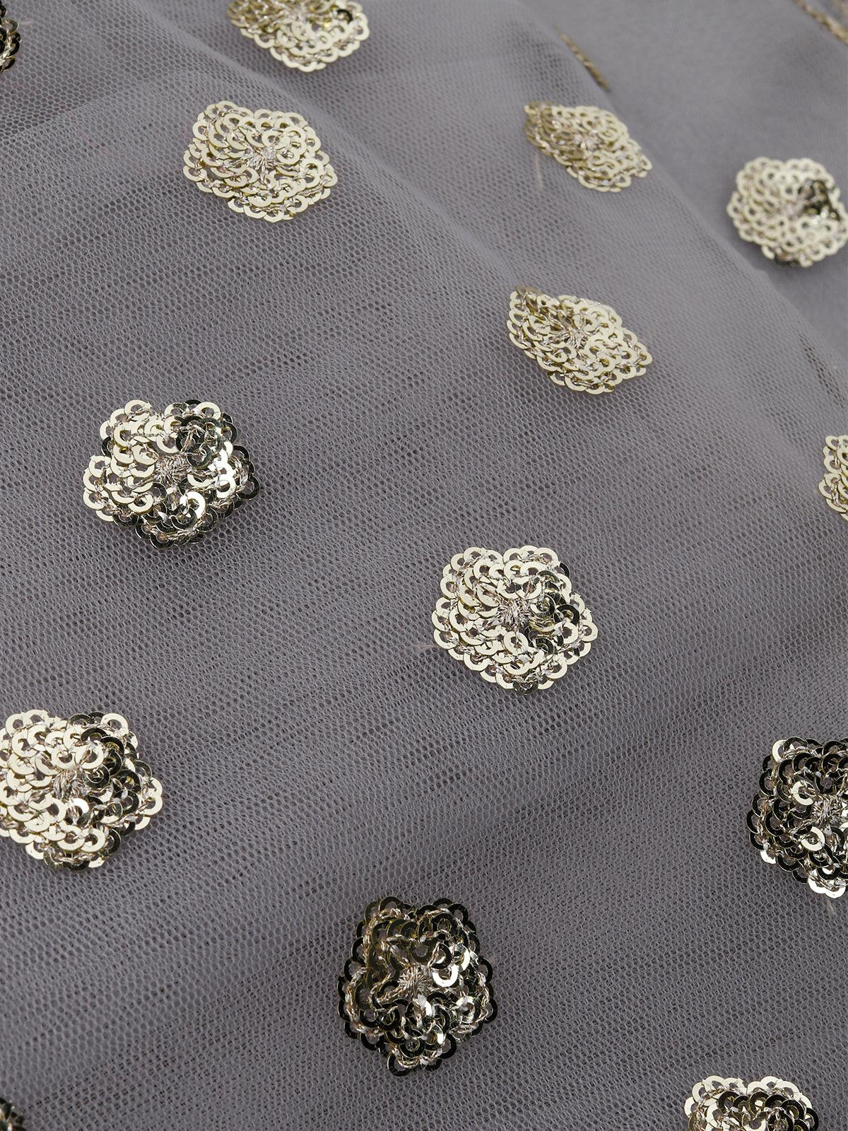 Odette Women Grey Designer Semi Stitched Lehenga With  Unstitched Blouse