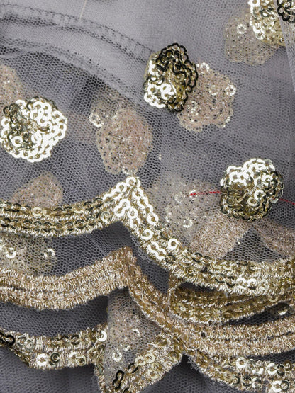 Odette Women Grey Designer Semi Stitched Lehenga With  Unstitched Blouse