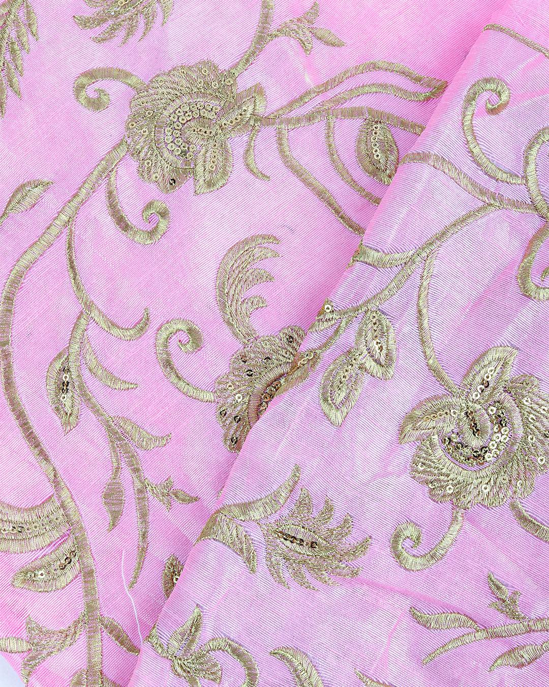 Odette Women Soft Net Pink Semi Stitched Lehenga With  Unstitched Blouse