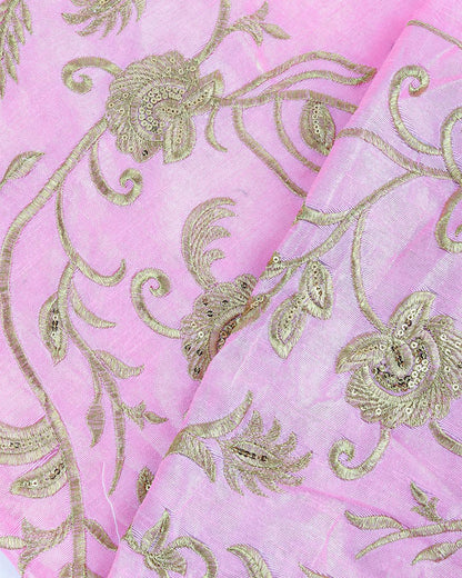 Odette Women Soft Net Pink Semi Stitched Lehenga With  Unstitched Blouse